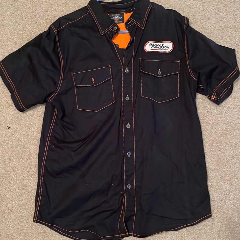 Black & Orange Harley Shirt